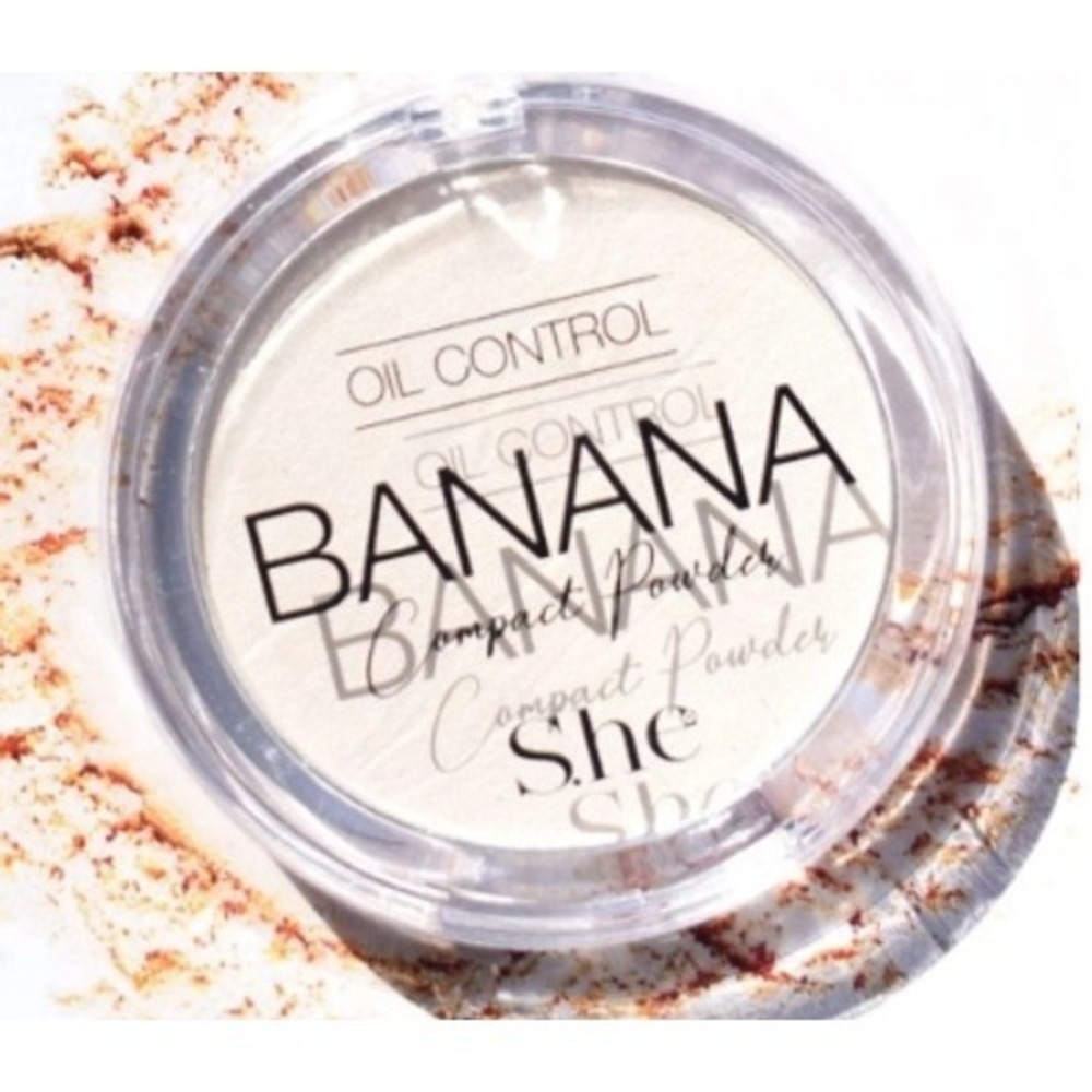 S.he Banana Compact Powder Oil Control Pressed Setting Powder Matte Finish‎